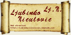 Ljubinko Niculović vizit kartica